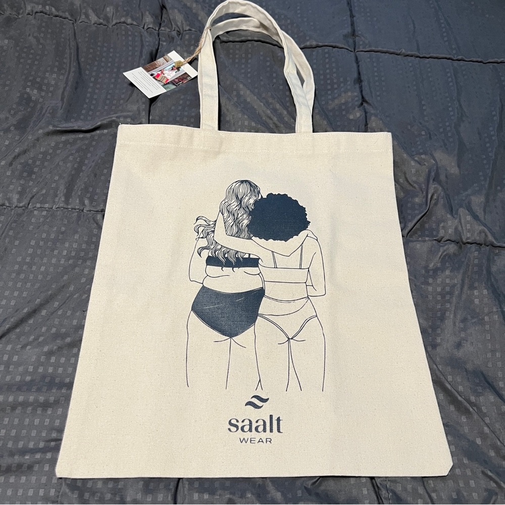 Saalt x SHE canvas tote bag nwt